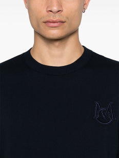 monogram-embroidered cotton jumper