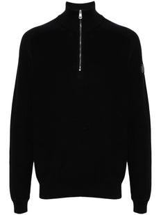mock-neck zip-up jumper