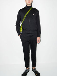 logo-patch zip-fastening jumper