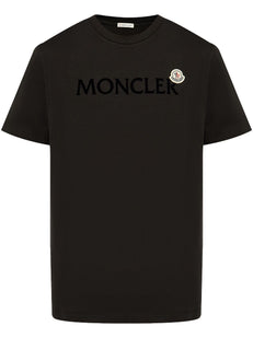 T-shirt bawełniany z logo flokowanym