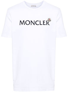 flocked-logo cotton T-shirt