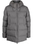 logo-patch hooded padded jacket