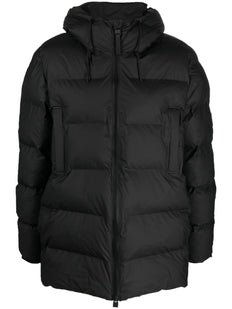 logo-patch hooded padded jacket