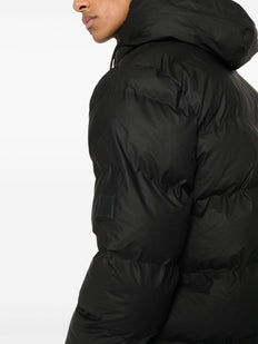 logo-patch hooded padded jacket