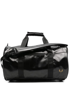 logo-embroidered duffle bag