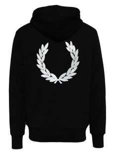 bluza z kapturem z bawełny z haftowanym logo