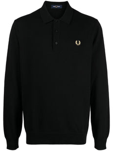 sweter z mieszanki wełny z haftowanym logo
