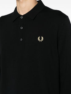 sweter z mieszanki wełny z haftowanym logo