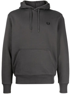 bluza z kapturem i ściągaczem z haftowanym logo i taśmą z logo