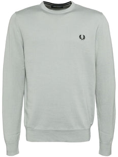 sweter z mieszanki wełny z haftowanym logo
