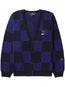 x Kardigan bawełniany w kratkę z aplikacją z logo Raf Simons