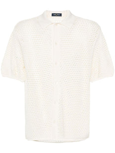 logo-embroidered knitted shirt