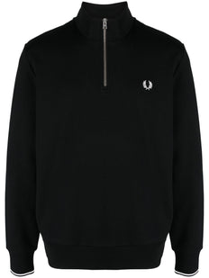 sweter zapinany na suwak z haftowanym logo