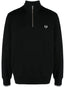 logo-embroidered zip-up jumper