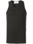 waffle-effect cotton tank top
