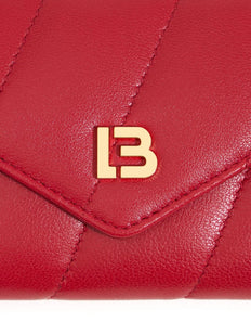 logo-plaque quilted leather purse