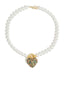 heart-charm pearl necklace