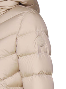logo-patch hooded puffer jacket