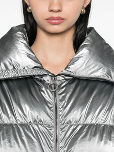 metallic-effect puffer jacket