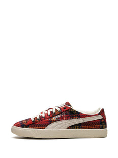 Zamszowe trampki VTG Harris Tweed "Frosted Ivory/Red"