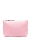 embossed-logo faux leather makeup bag