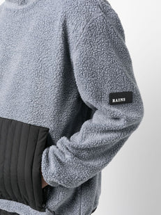 high-neck fleece jumper