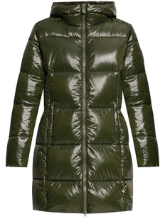 logo-patch padded coat