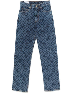 jeansy z monogramem