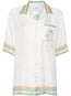 silk monogram-pattern shirt