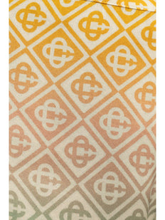monogram print silk shorts