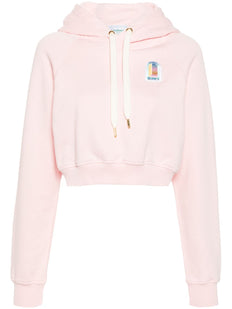 bluza z kapturem z logo i skróconą łatką