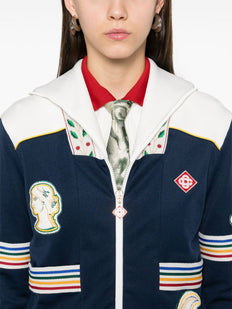 striped-trim jacket