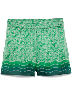 printed silk shorts