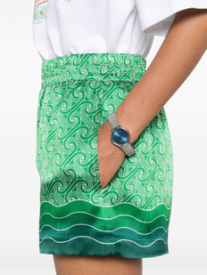 printed silk shorts