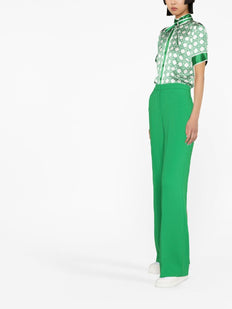 monogram-print silk shirt