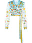 Yoruba Flowers-print wrap blouse