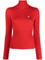 logo-appliqué wool jumper