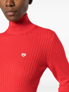 logo-appliqué wool jumper