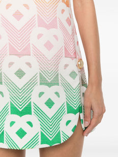 monogram-jacquard gradient mini dress