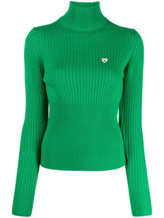 ribbed high-neck jumper