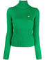 ribbed high-neck jumper
