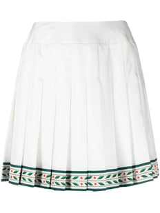 Laurel pleated silk miniskirt