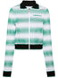 logo-embroidered striped sweatshirt
