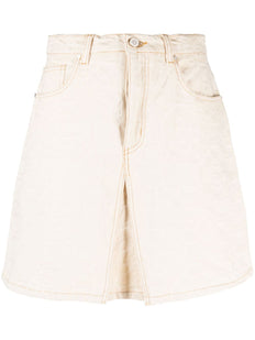 monogram-jacquard denim skirt