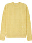 sweter z dzianiny warkoczowej z haftowanym logo