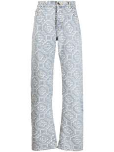 jeansy z prostymi nogawkami i monogramem