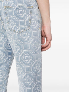 jeansy z prostymi nogawkami i monogramem