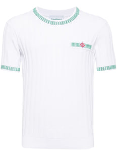 crew-neck ribbed-knit T-shirt