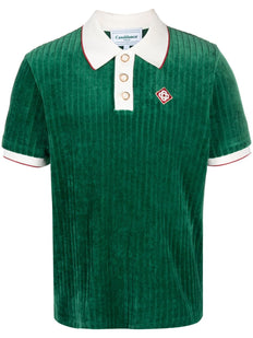 prążkowana aksamitna koszulka polo