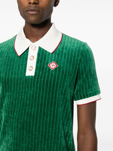 prążkowana aksamitna koszulka polo